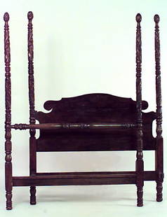 Period Empire Acanthus Carved 4 Poster Bed, Full Size