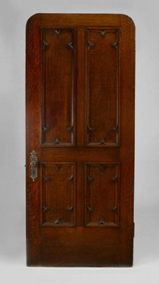 English Gothic Revival Style Oak Carved Door (1 of 1)