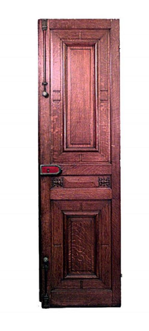 Pair English Victorian Oak Carved Panelled Doors (1 of 1)