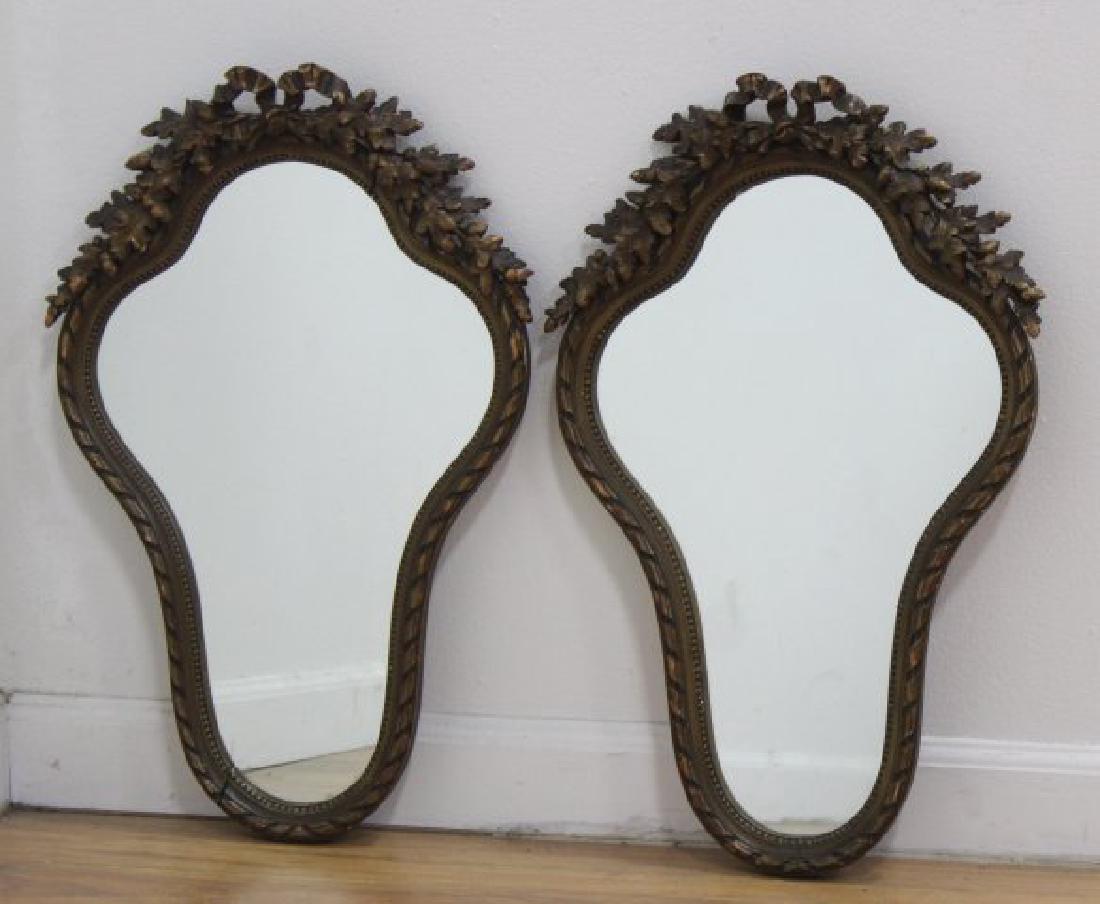 :Pair Rococo Style Giltwood Mirrors (1 of 2)