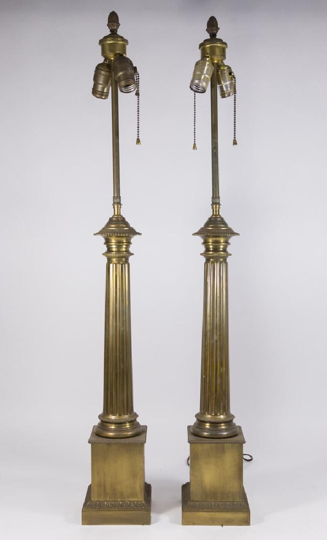 Pair Bronze Column Lamps (1 of 3)