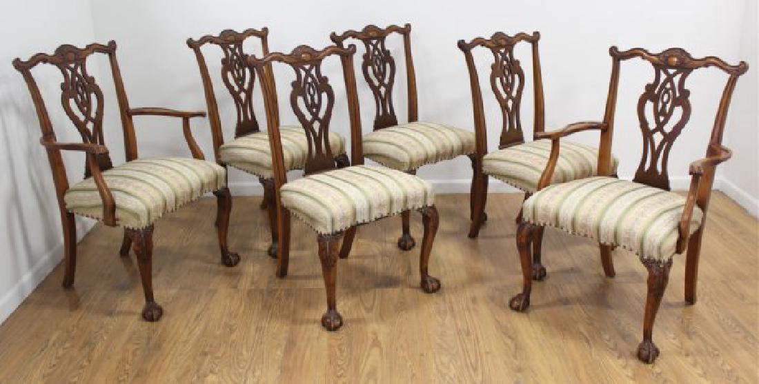 Set 6 Mahogany Chippendale Style Chairs (1 of 5)