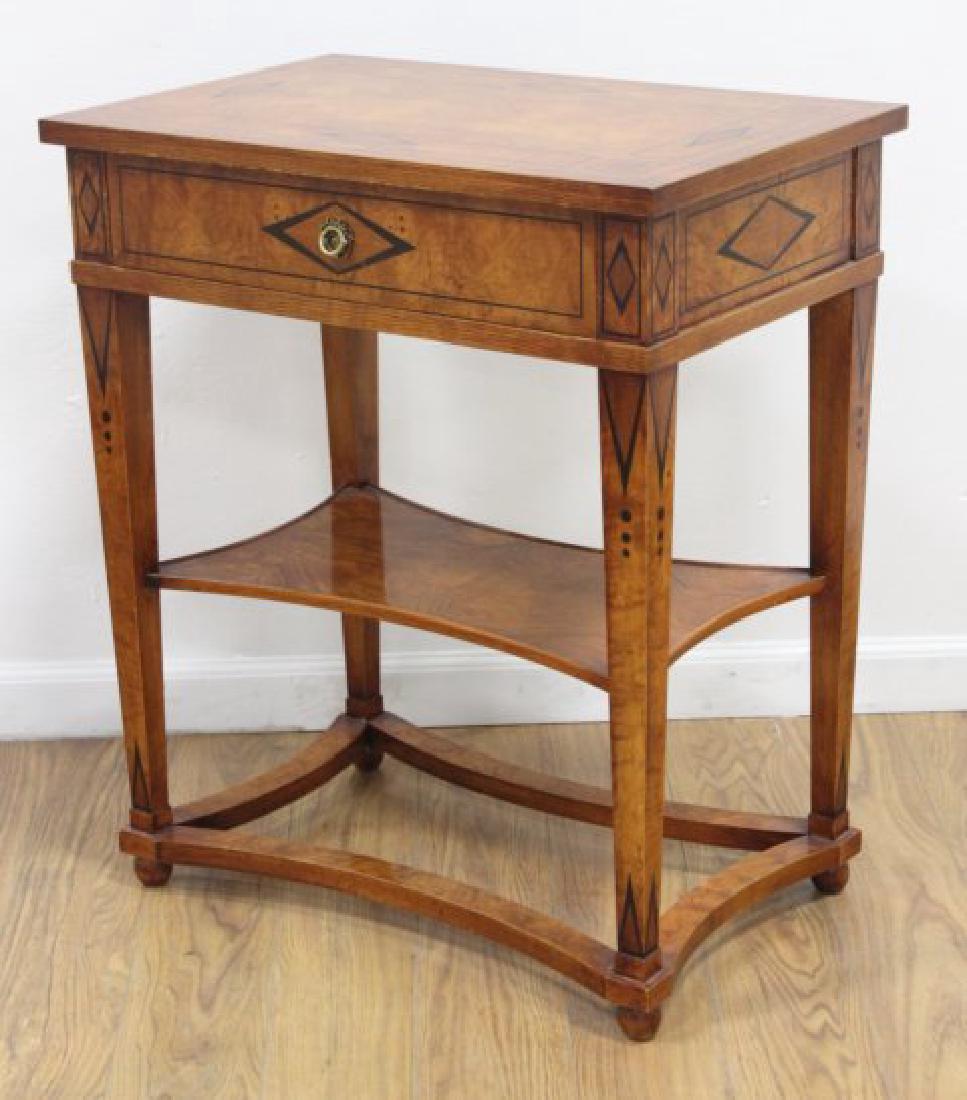 Neoclassic Style Parcel Burlwood Side Table (1 of 4)
