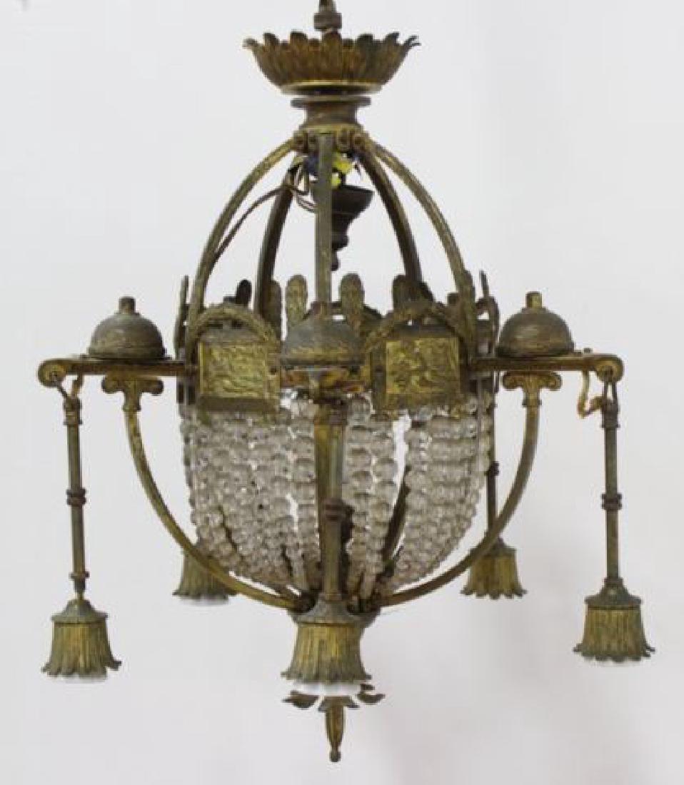 :Gilt Bronze 5-Light Chandelier Depicting Putti (1 of 1)