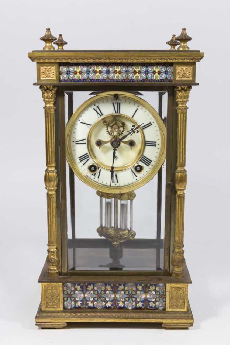 Ansonia Enameled Crystal Regulator Clock (1 of 7)