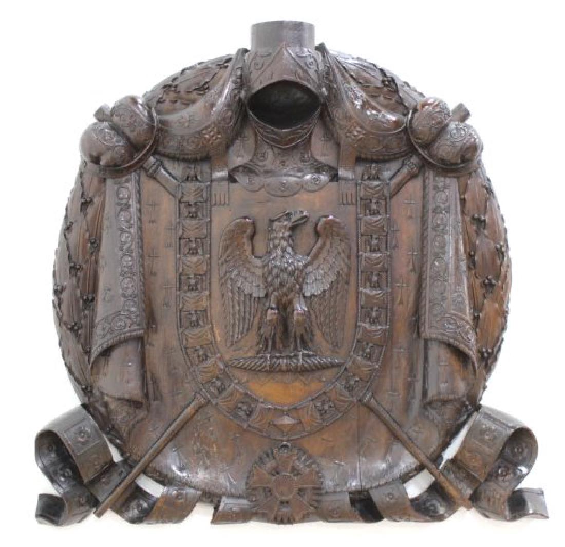 Heavily Carved Wood Walnut Polish Plaque (1 of 8)