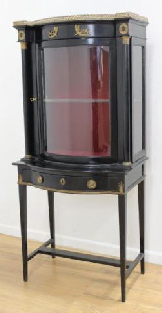 :Louis XVI Style Black Bronze-Mtd. Curio Cabinet (1 of 3)