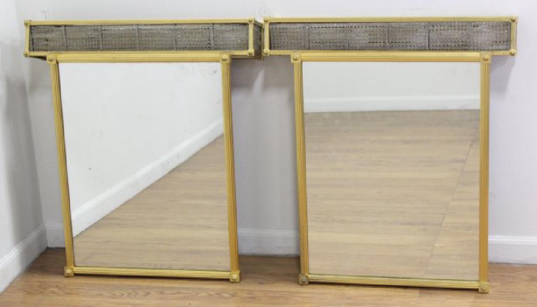 Pair Bronze & Crystal Beaded Box Light Sconces (1 of 3)