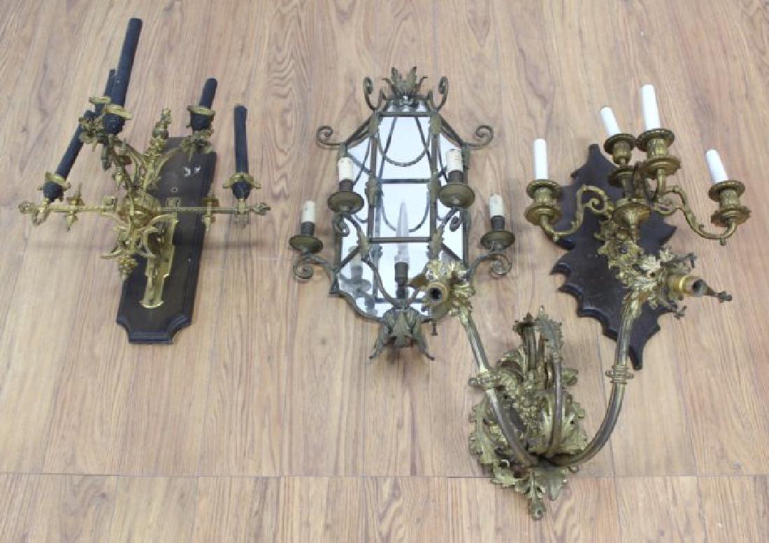 4 Victorian Style Gilt Brass & Bronze Sconces (1 of 5)