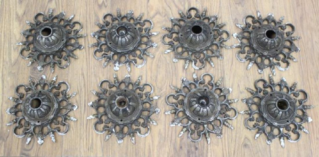 Set 8 Art Deco Silvered Bronze Ceiling Fixtures (1 of 2)