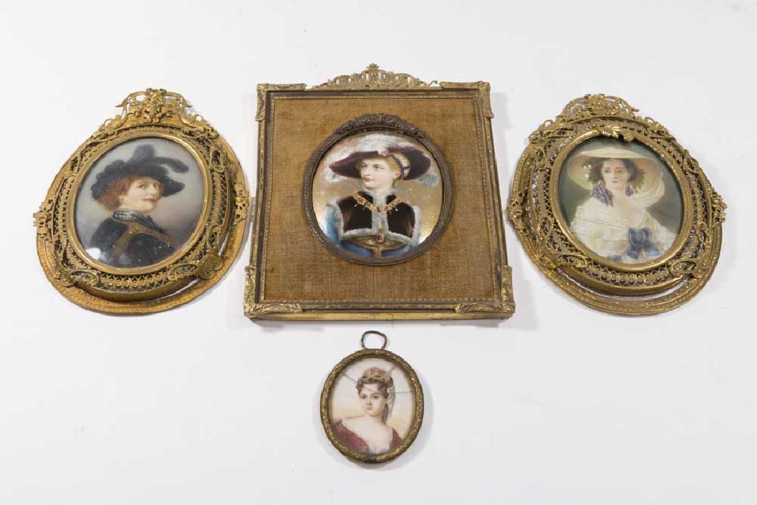4-19th C. Framed Handpainted Portrait Miniatures (1 of 7)
