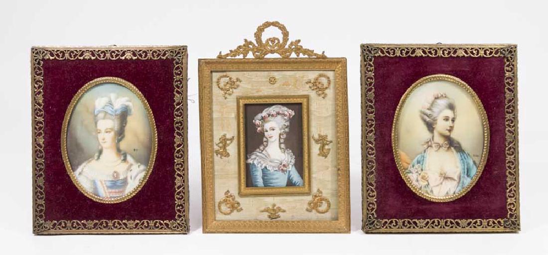 3 Hand Painted Portrait Miniatures of Ladies (1 of 7)