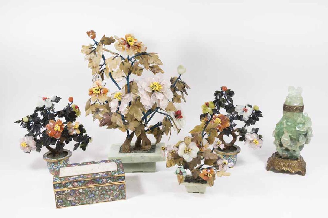 Chinese Green Quartz Covered Jar, Jade Trees, Box (1 of 8)