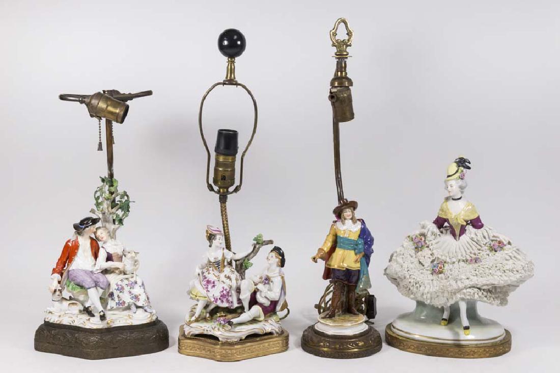 4 Continental Porcelain Figural Lamps (1 of 7)