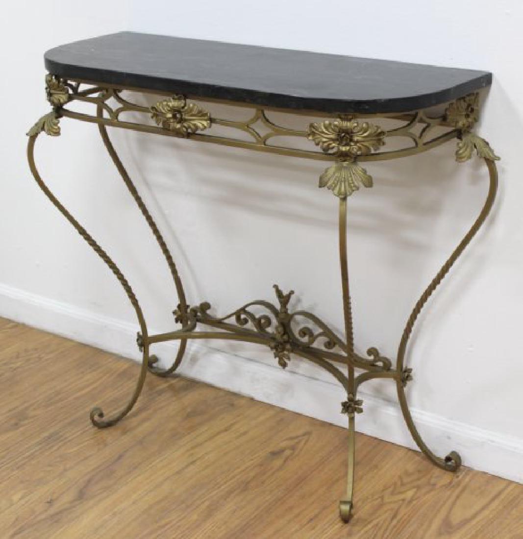 Rococo Style Gold Painted Wrought Iron Console (1 of 4)