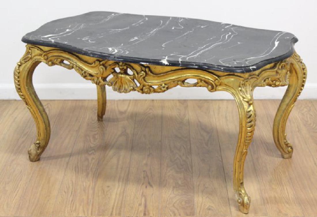 Gold Leaf Marble Top Coffee Table (1 of 4)