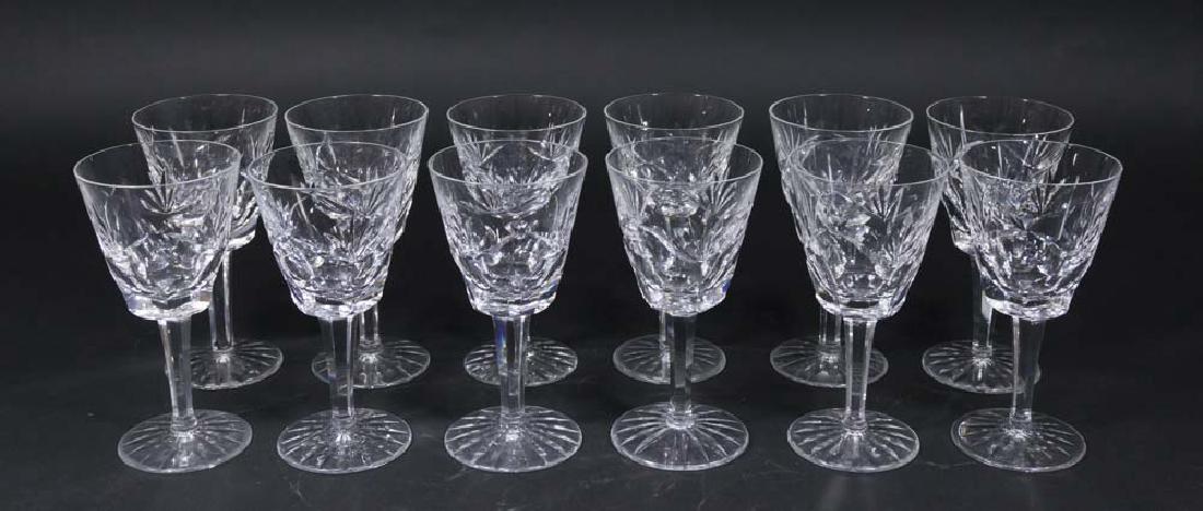 12 Waterford "Ashling" Clarets: All watermarked. Approx. 5 3/4" H.
