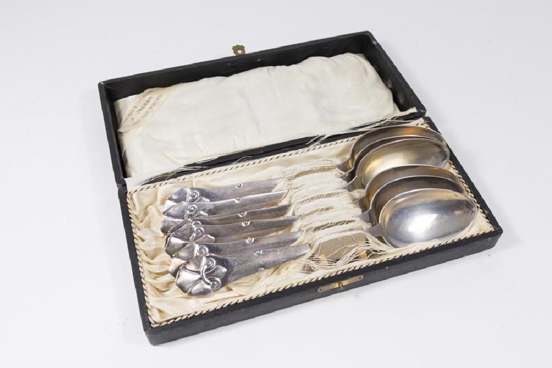 Set 6 Danish Silver Christian F. Heise Soup Spoons (1 of 5)