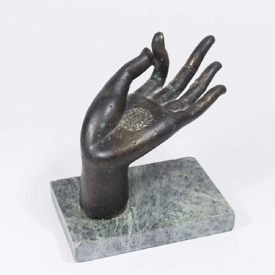 Antique Thai Bronze Hand on Marble Base (1 of 3)