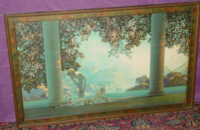DAYBREAK BY MAXFIELD PARRISH: PRINT. DAYBREAK BY MAXFIELD PARRISH APPROX. 20" X 32"