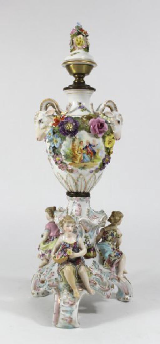 Dresden Style Figural Porcelain Lamp (1 of 6)