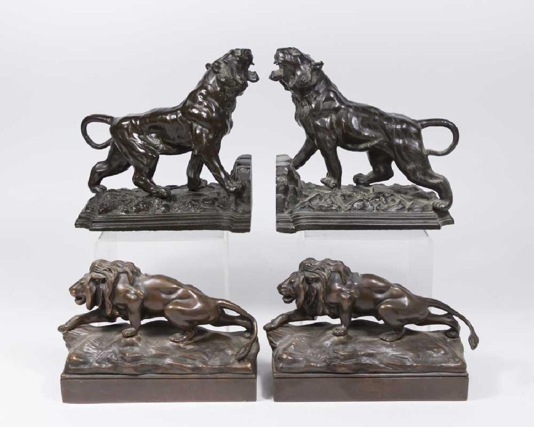 2 Pairs Bronze Bookends (1 of 4)