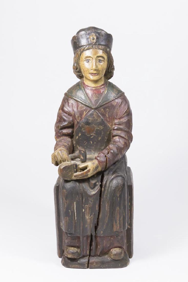 Antique Continental Polychromed Wood Carving (1 of 5)