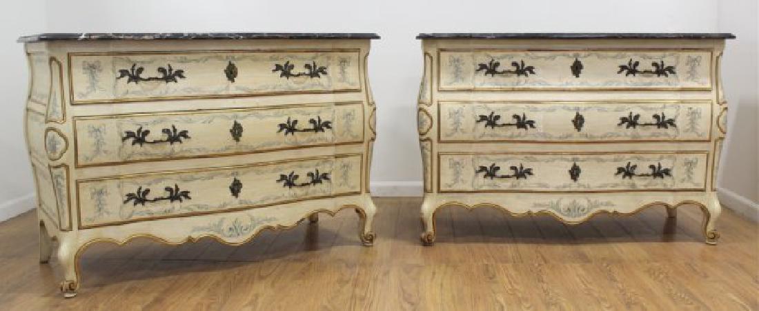 Pair Ribbon Front Bombe John Widdicomb Commodes (1 of 8)