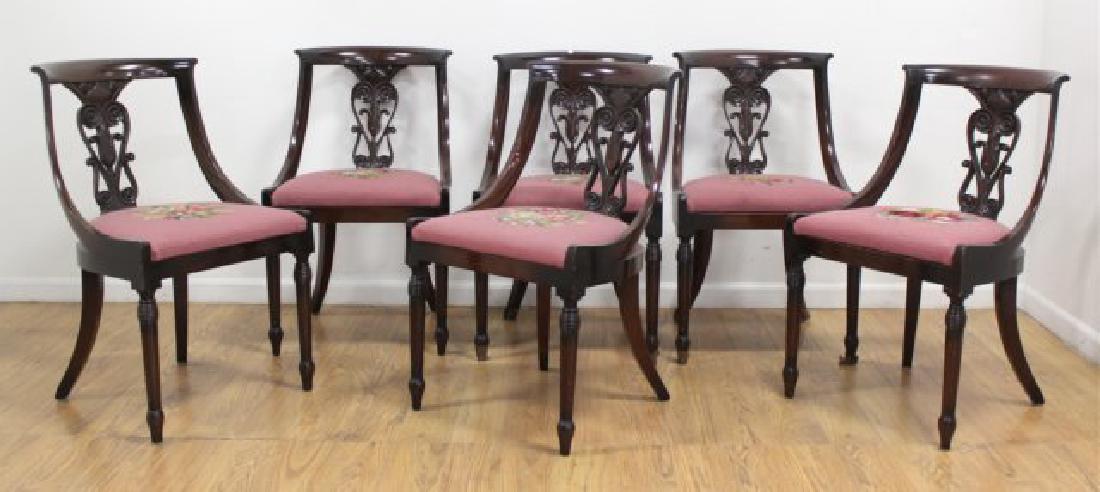 6 Regency Style Needlepoint Dining Room Chairs (1 of 6)