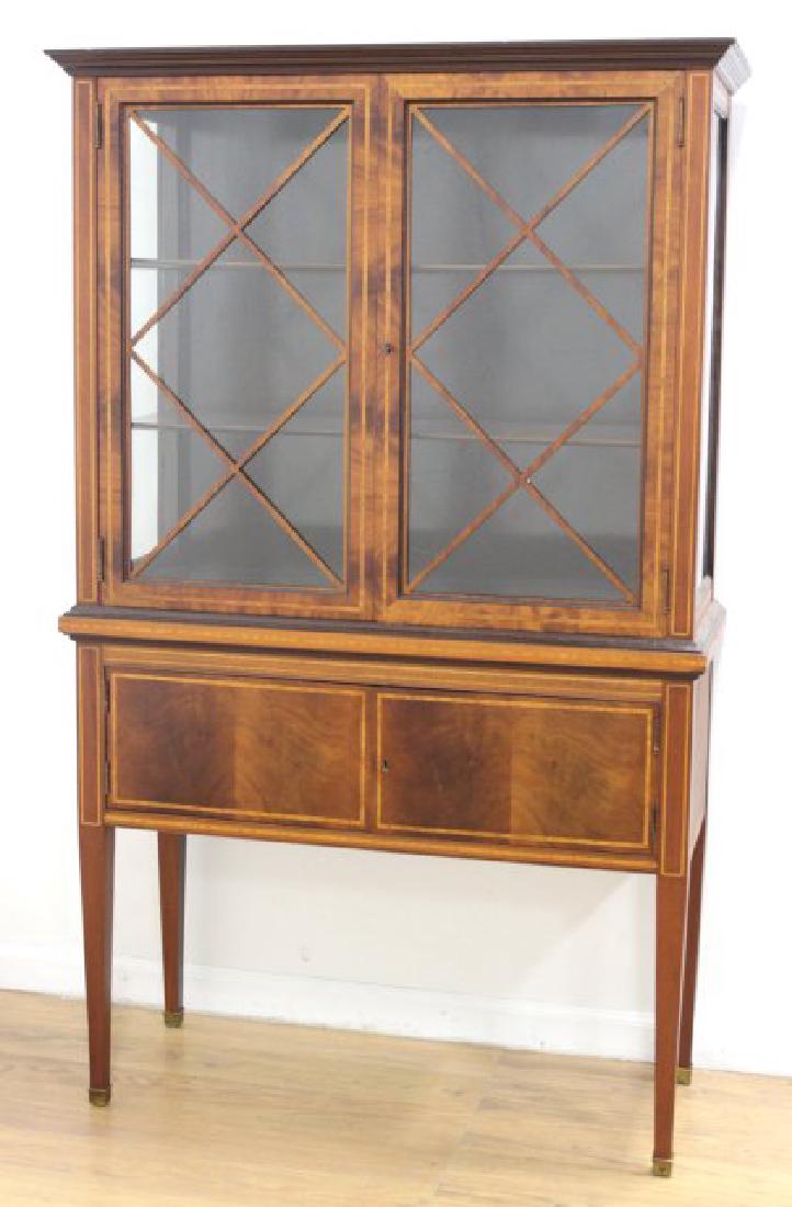 Sheraton Style Mahogany Inlaid China Cabinet (1 of 5)