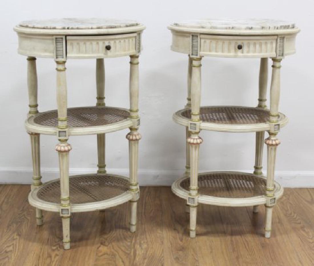 3-Tier Paint-Decorated Oval Side Tables (1 of 3)