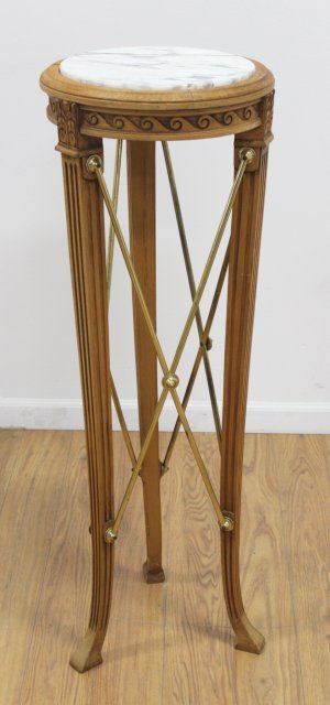 Regency Style Marble Top Brass Mounted Pedestal (1 of 3)