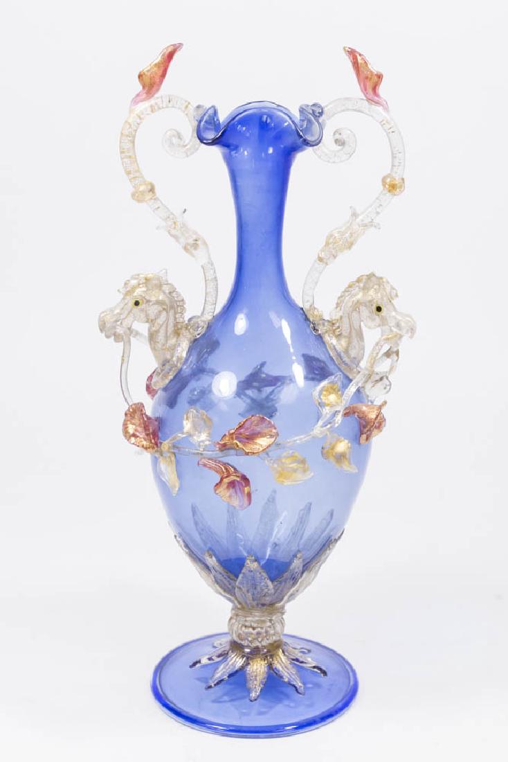 Venetian Gilt Blue & Colored Glass Vase (1 of 6)