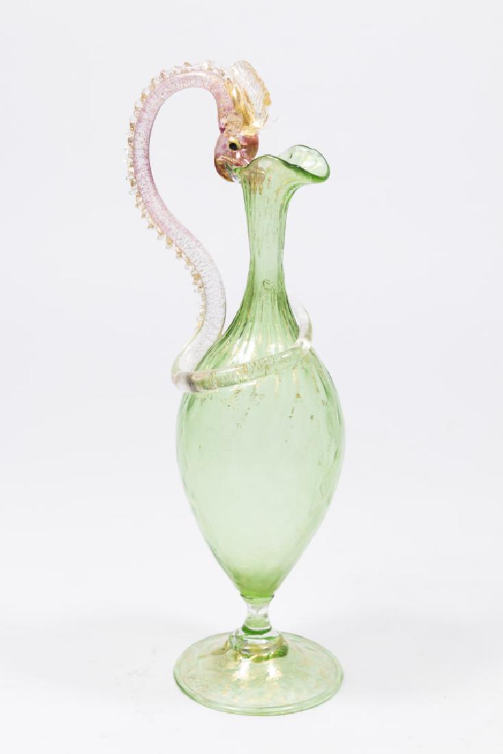 Venetian Gilt Green Glass Serpent Ewer (1 of 5)