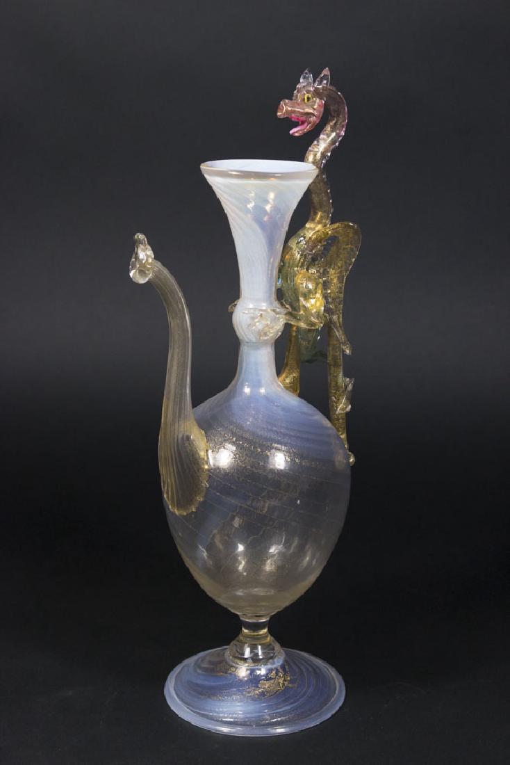 Venetian Gilt Opaline to Clear Glass Ewer (1 of 6)