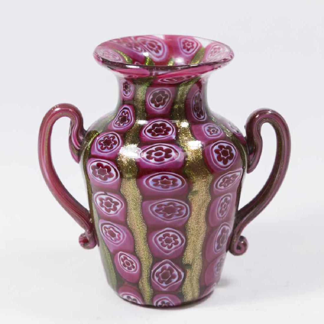 Small Venetian Gilt Millefiori Glass Vase (1 of 2)