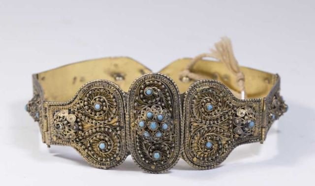 Middle Eastern Silver Belt with Turquoise (1 of 6)
