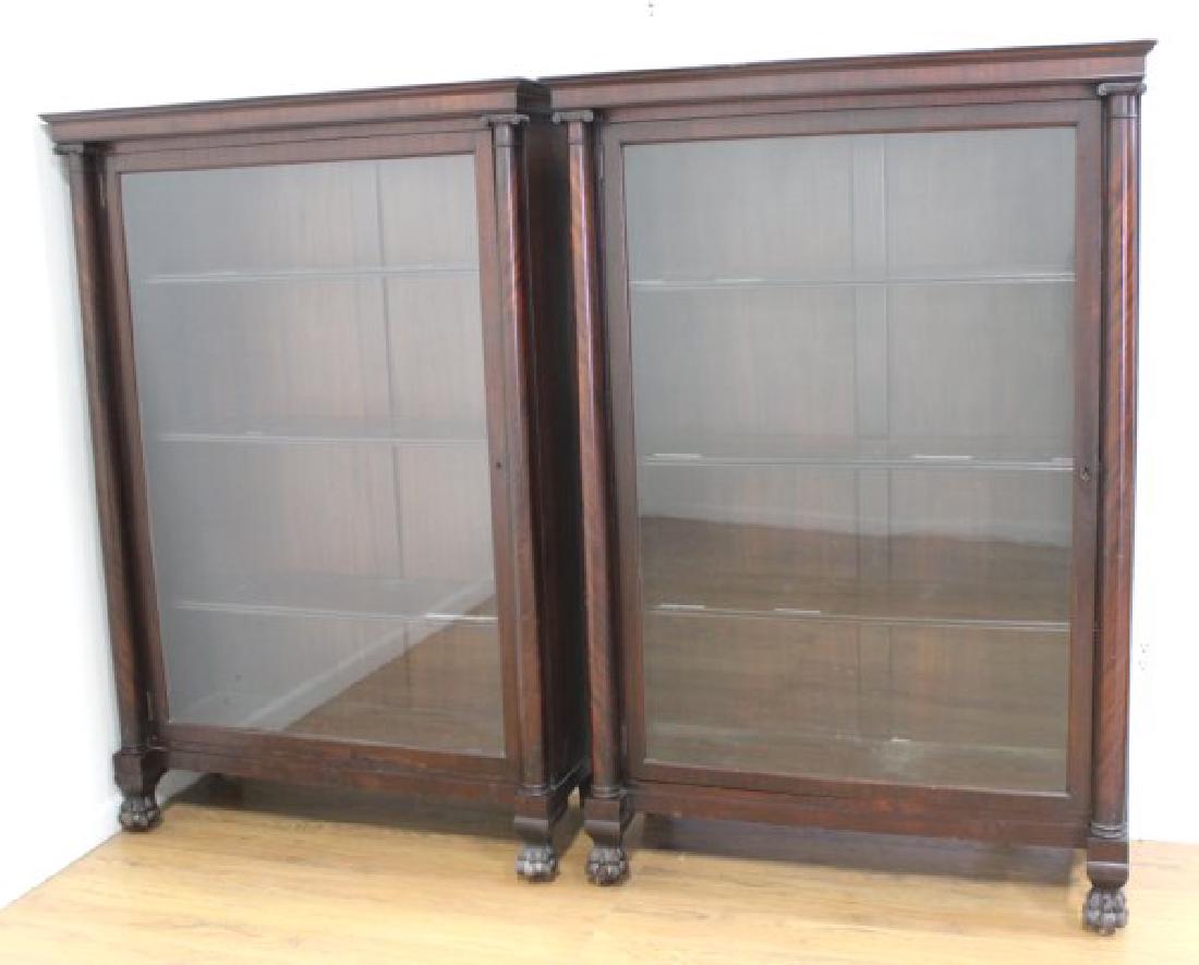 Pair Empire Style Mahogany Bookcases (1 of 4)
