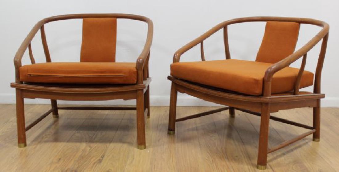 Pair James Mont Style Walnut Armchairs (1 of 3)