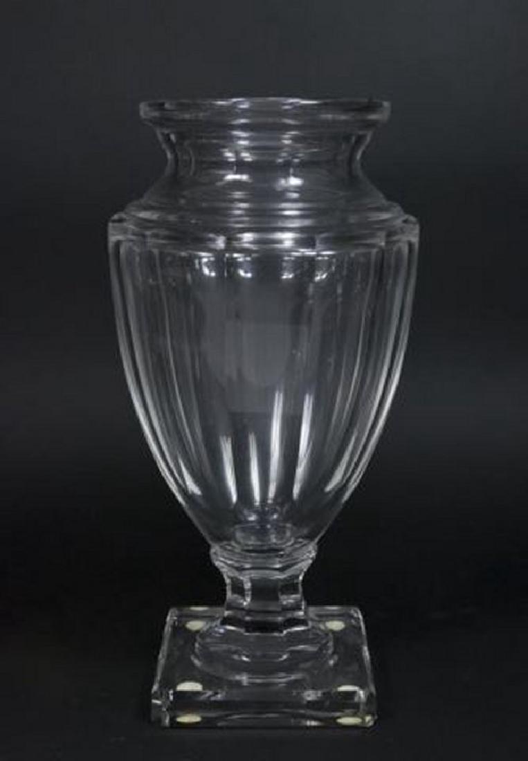 :Val St. Lambert Jupiter Carthage Clear Vase: With original box. Approx. 15 1/4" H.