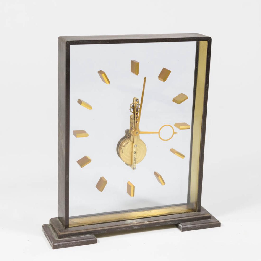 LeCoultre Inline Clock: Approx. 7 7/8" x 7 1/4". From a Brooklyn, NY collector. Not working.