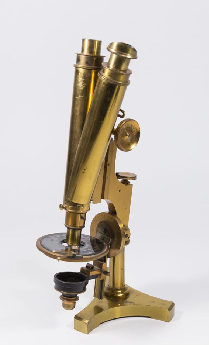 Queen & Co. Binocular Brass Microscope (1 of 7)