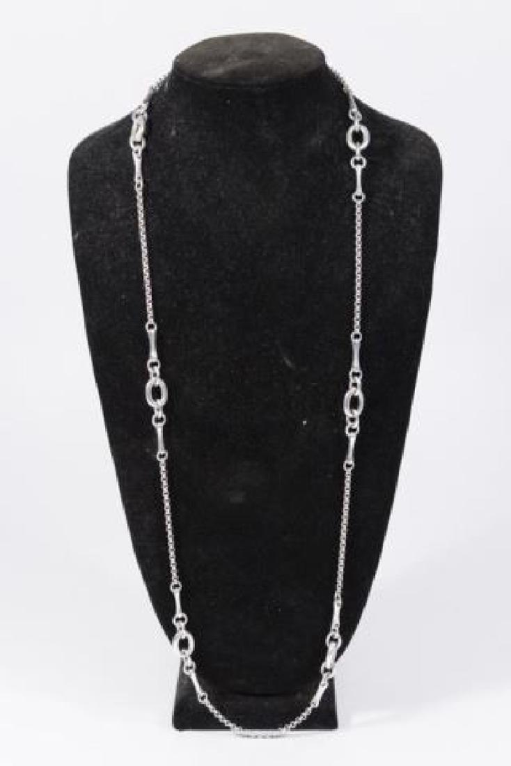 :Robert Lee Morris Sterling Silver Necklace: Approx. 33" L. Approx. 65 grams. (5281) Good condition.