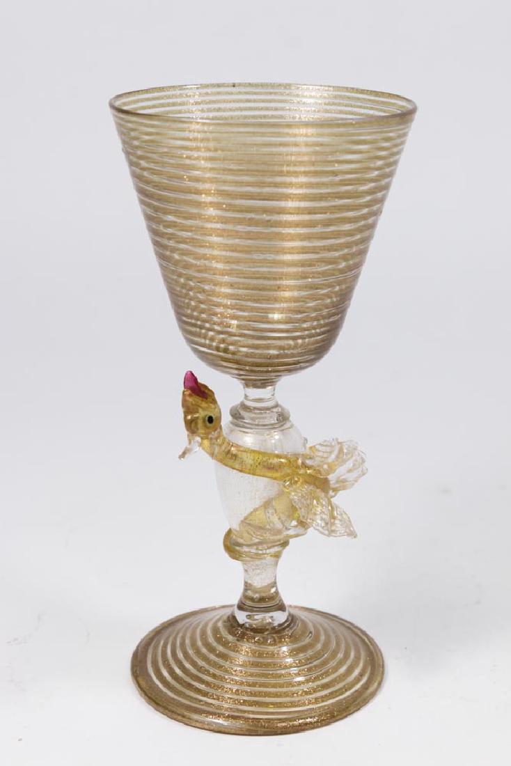 Venetian Swirl Aventurine Glass Dragon Goblet (1 of 5)