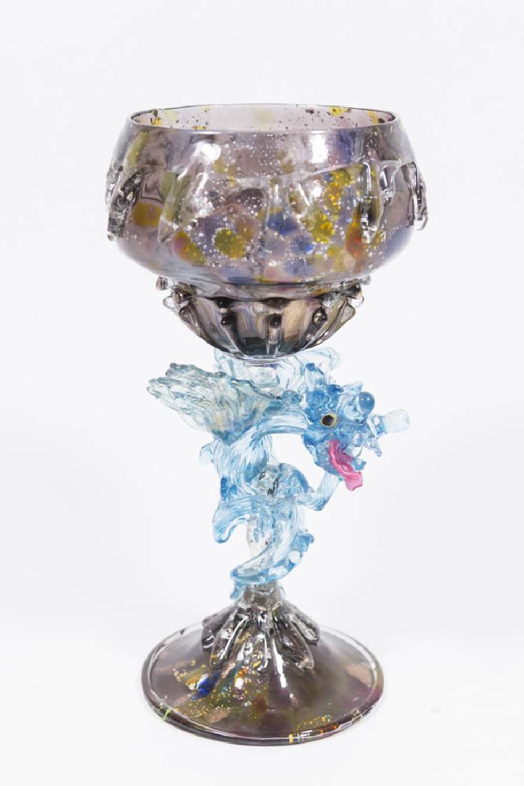 Venetian Mottled Multicolored Glass Dragon Coupe (1 of 6)