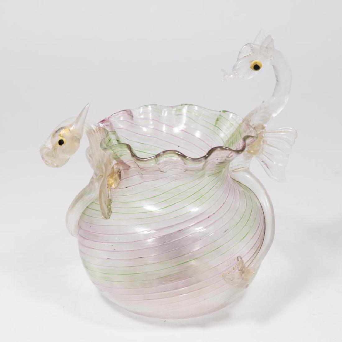 Venetian Swirl Pink & Green Glass Vase (1 of 4)