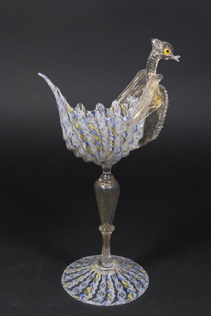 Venetian Gilt Swirl Clear Glass Phoenix Sauce Boat (1 of 6)