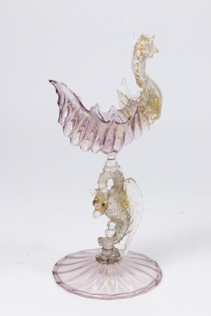 Venetian Gilt Violet & Clear Glass Card Holder (1 of 6)