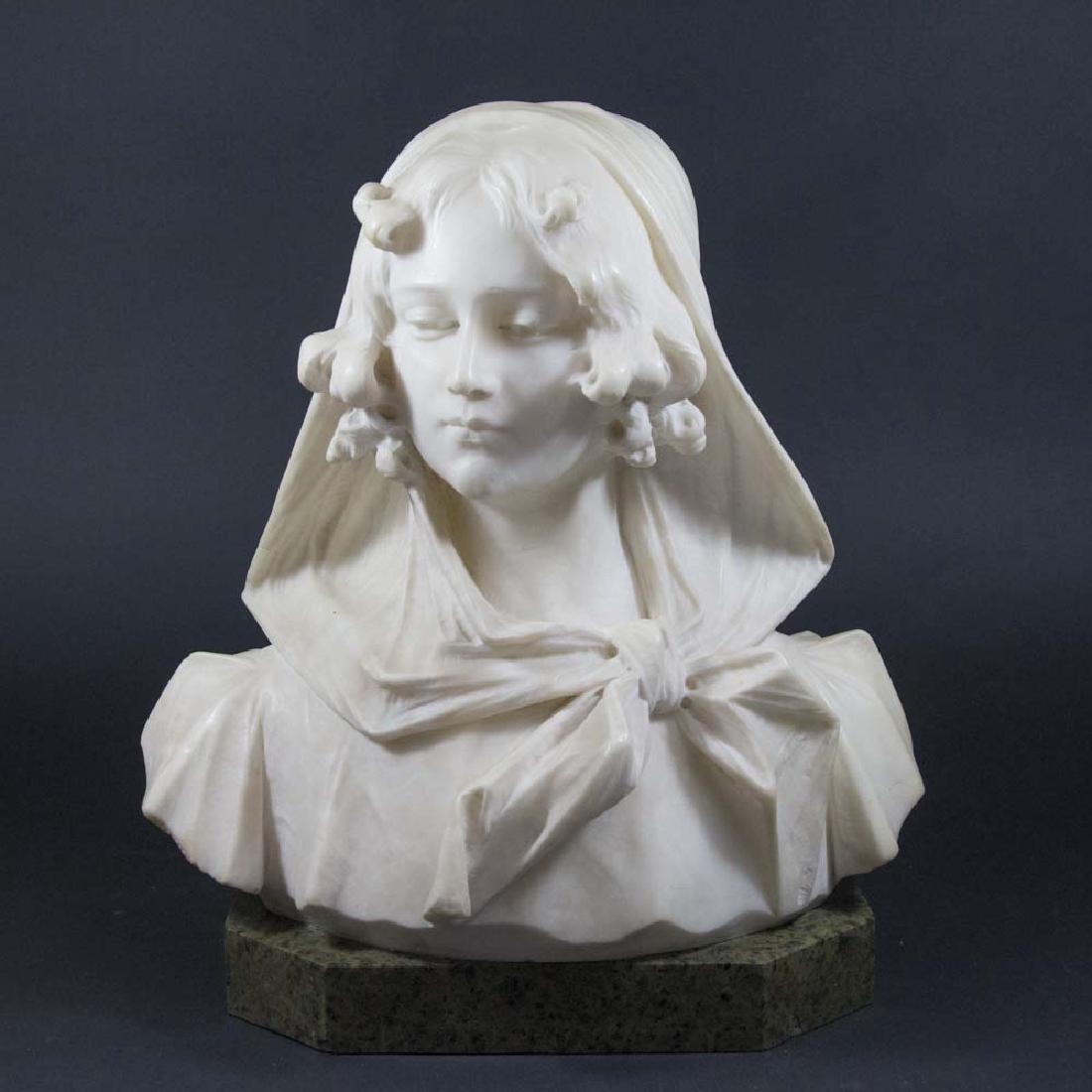 Alabaster Bust of Lady, Giovanni Pochini (1 of 5)