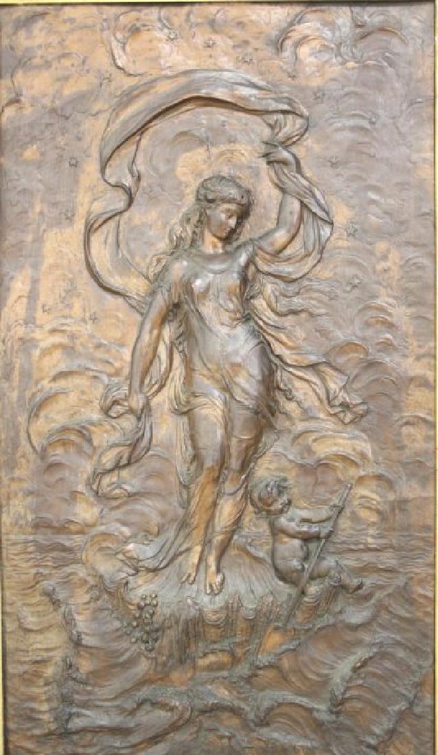 Framed Victorian Metal Relief Plaque (1 of 4)